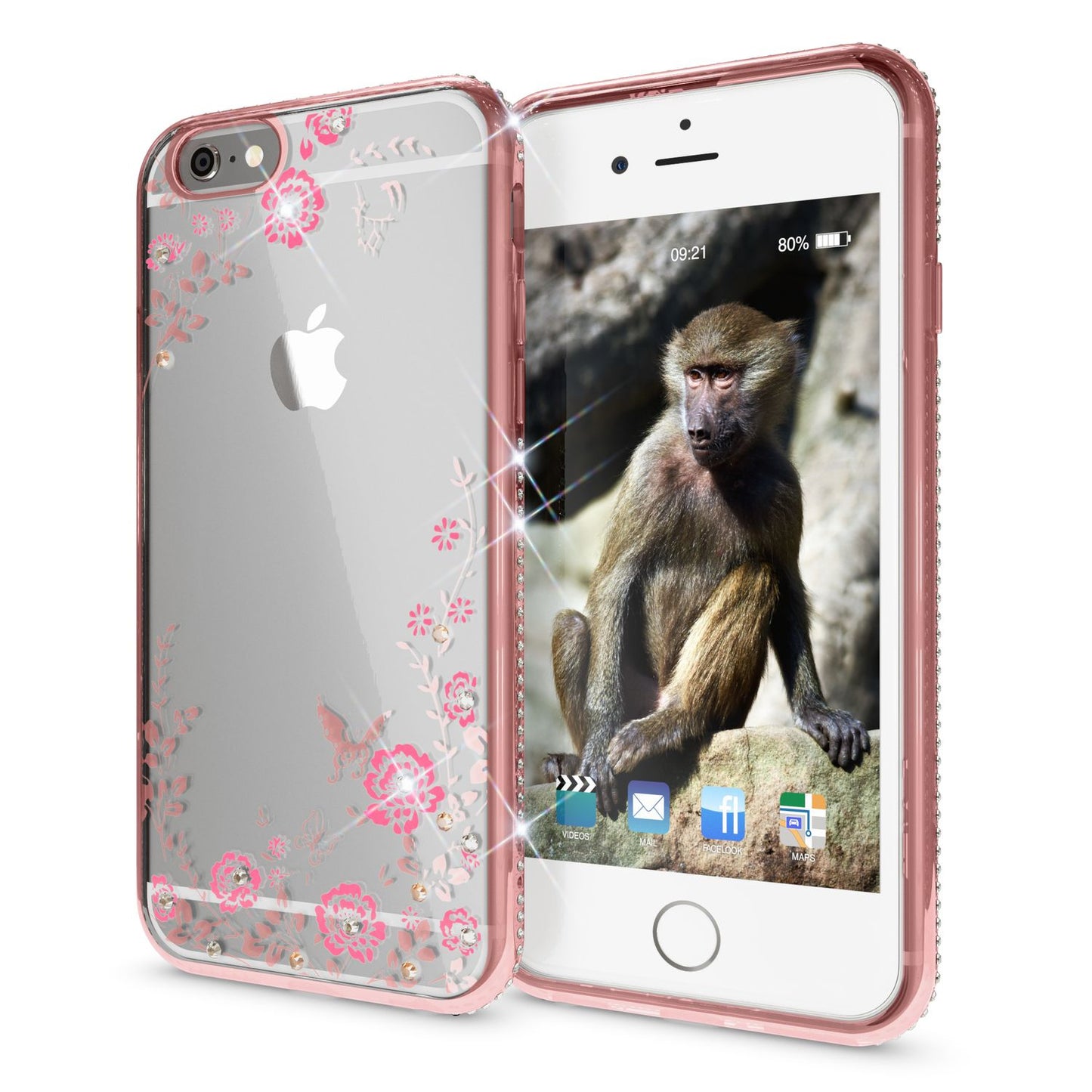 Apple iPhone 6 6S Handy Hülle von NALIA, Durchsichtiges Silikon Case Blumen Cover