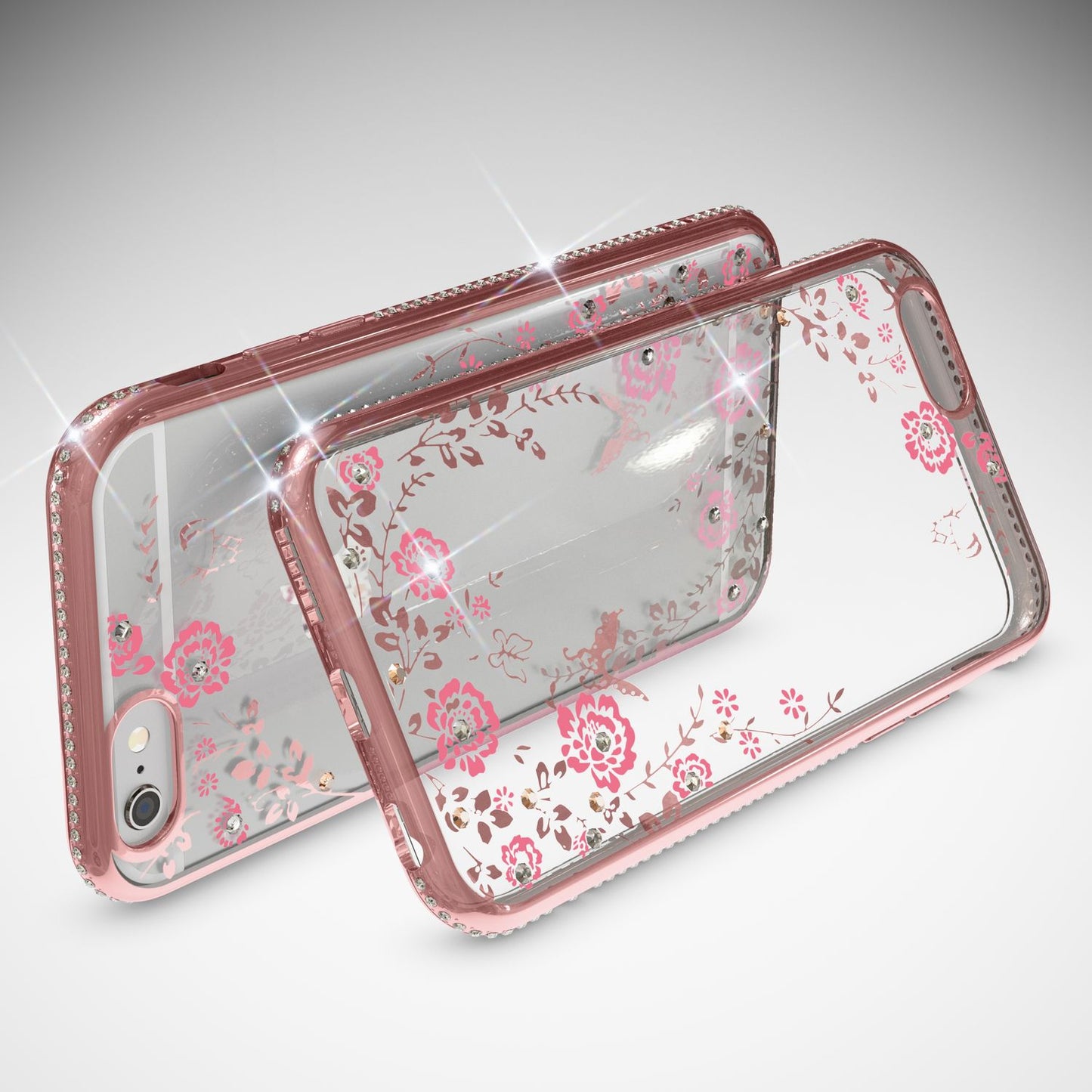 Apple iPhone 6 6S Handy Hülle von NALIA, Durchsichtiges Silikon Case Blumen Cover
