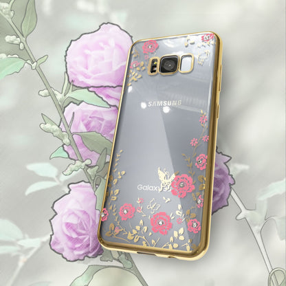Galaxy S8 Plus Handy Hülle von NALIA, Durchsichtiges Silikon Case Blumen Cover
