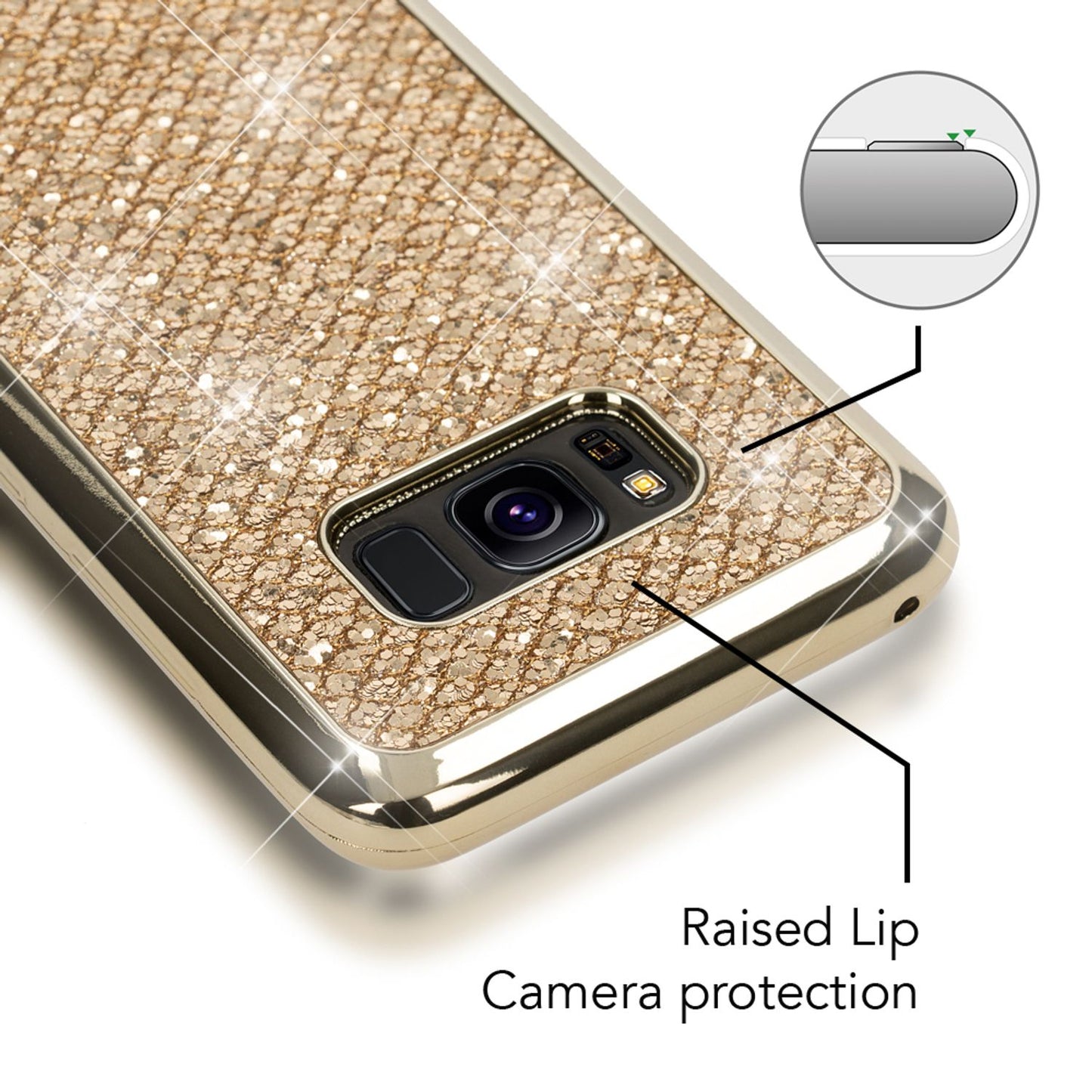 Samsung Galaxy S8 Plus Glitzer Handy Hülle von NALIA, Glitter Cover Bling Case
