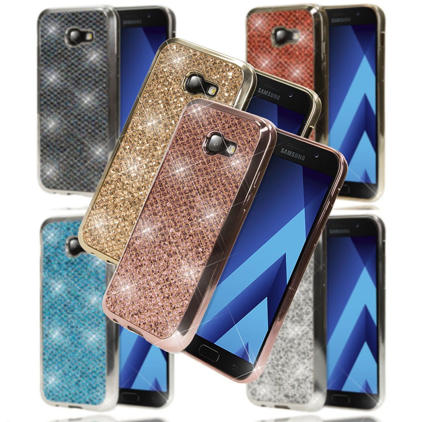 Samsung Galaxy A3 2017 Handy Hülle von NALIA, Glitzer Case Glitter Cover Schutz