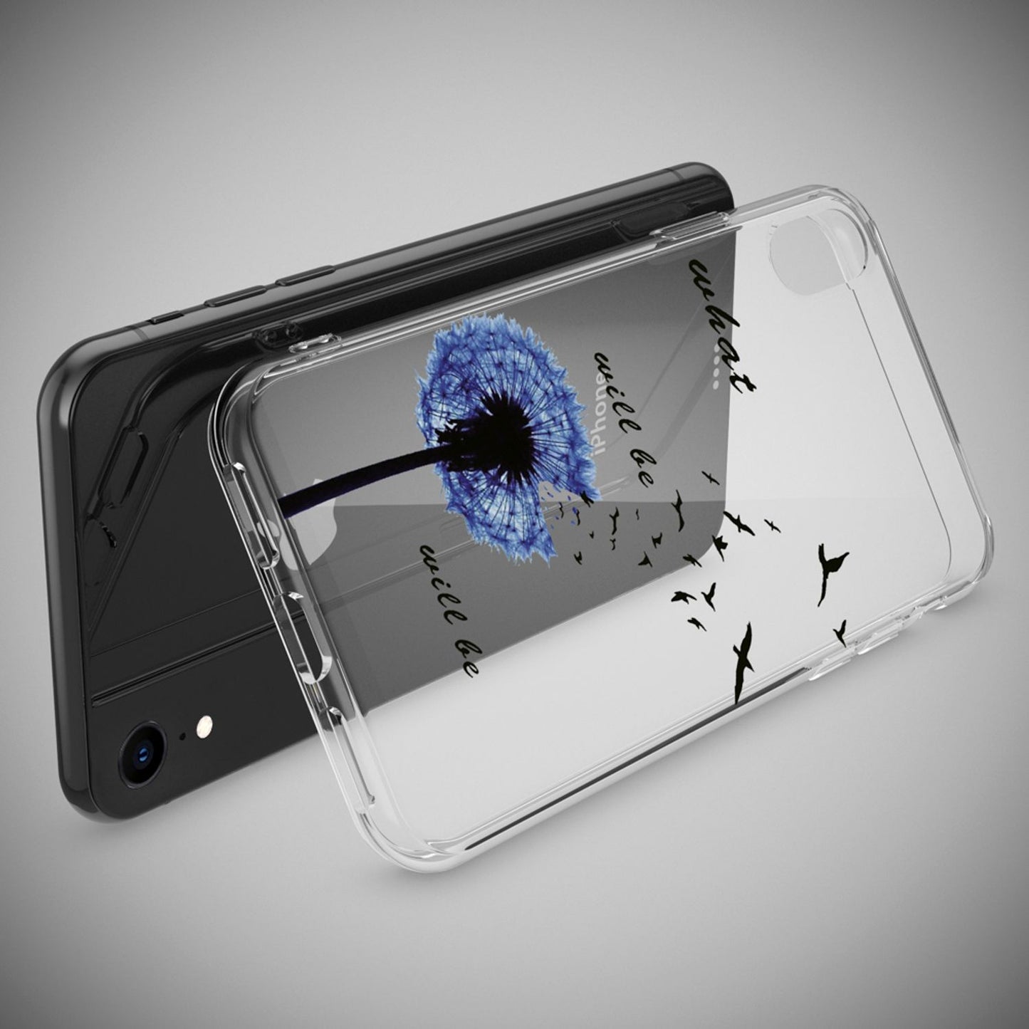 NALIA Hülle für iPhone XR, Silikon Case Cover Slim Motiv Clear Schutzhülle Etui