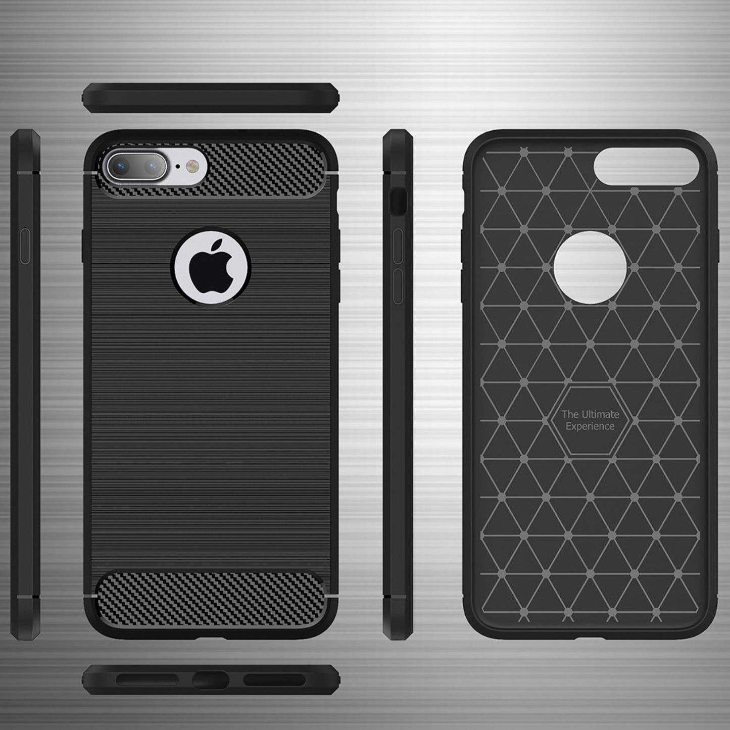 NALIA Design Case für Apple iPhone 7 Plus / iPhone 8 Plus Hülle Karbon Optik