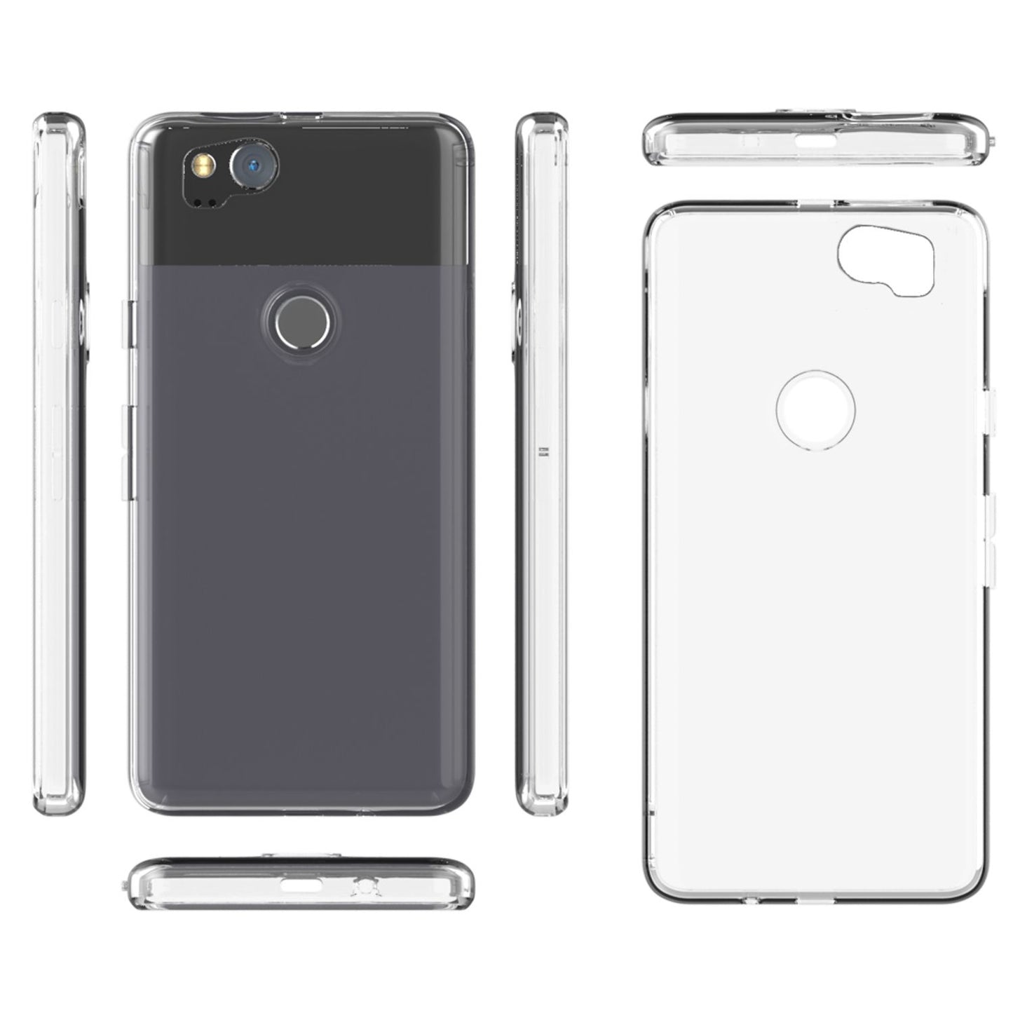 NALIA Handy Hülle für Google Pixel 2, Slim Schutz Silikon Case Cover Tasche Etui