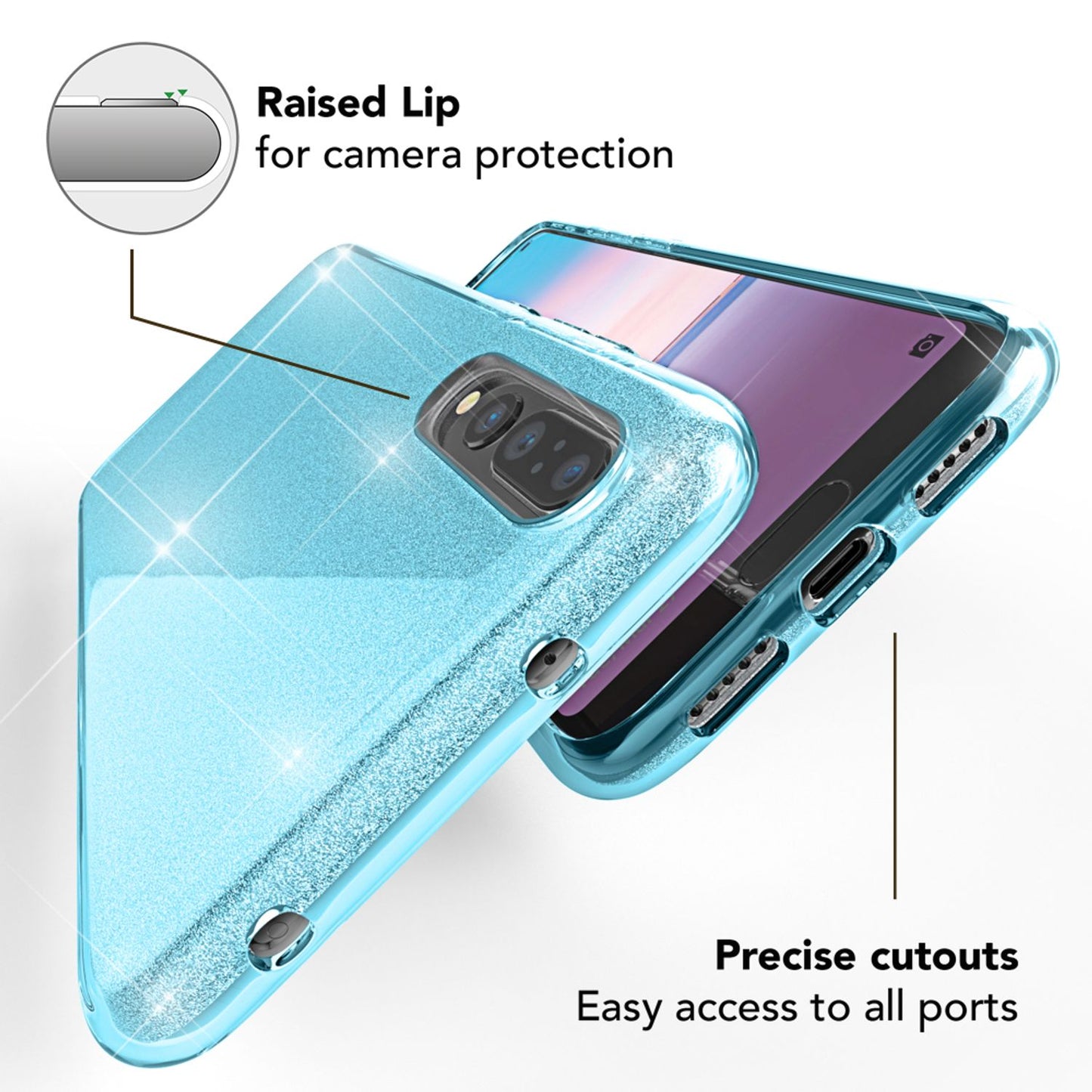 Huawei P20 Pro Handy Hülle von NALIA, Glitzer Silikon Cover Case Schutz Glitter