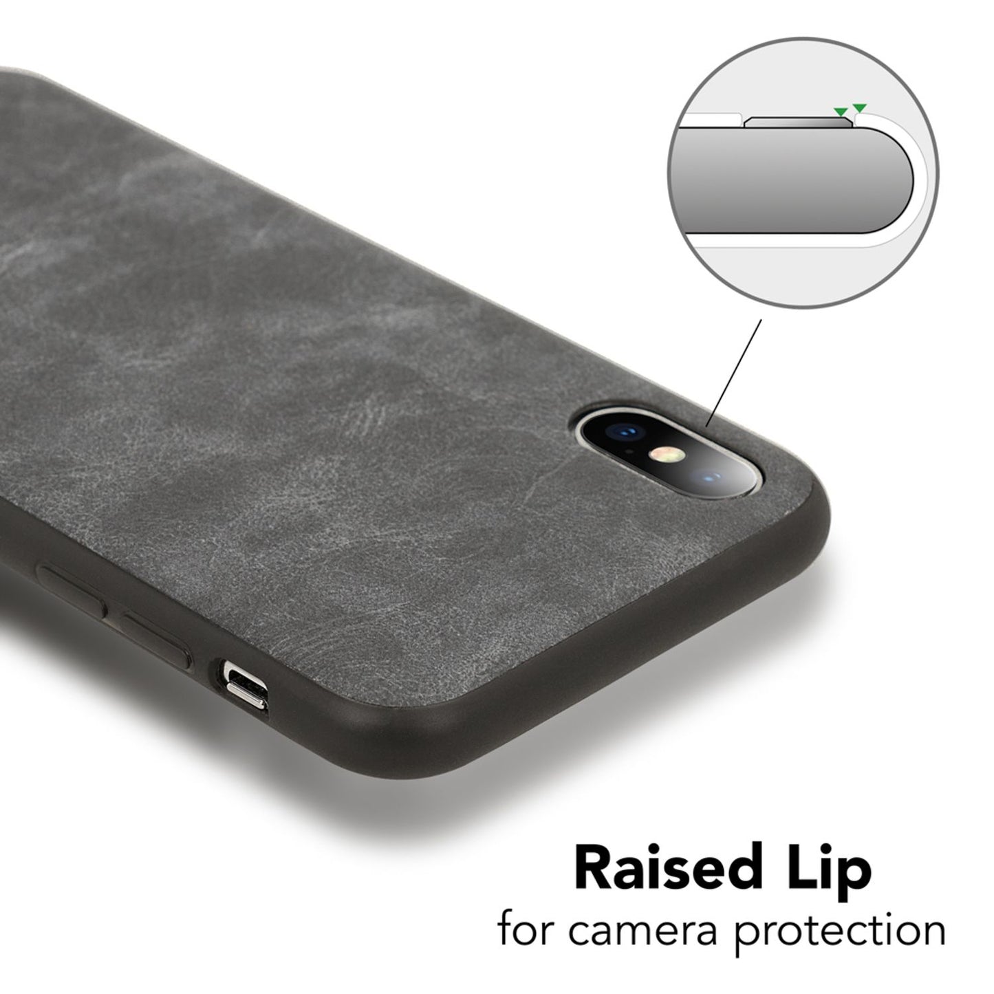 NALIA Kunstleder Hülle für iPhone X / XS, Slim Schutz Case Handy Cover Bumper