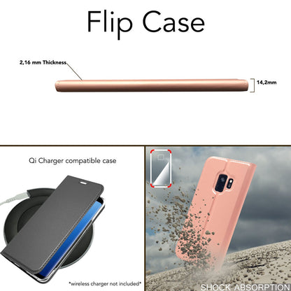 Samsung Galaxy S9 Hülle Klapphülle von NALIA, Slim Kickstand Handyhülle Flip-Case Cover