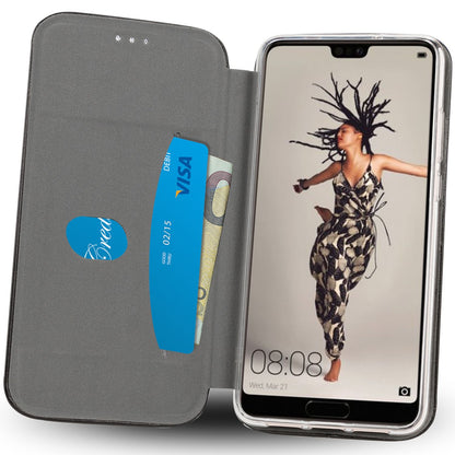 Huawei P20 Klapp Hülle von NALIA, Slim Handy Flip Case Vegan Cover mit Magnet