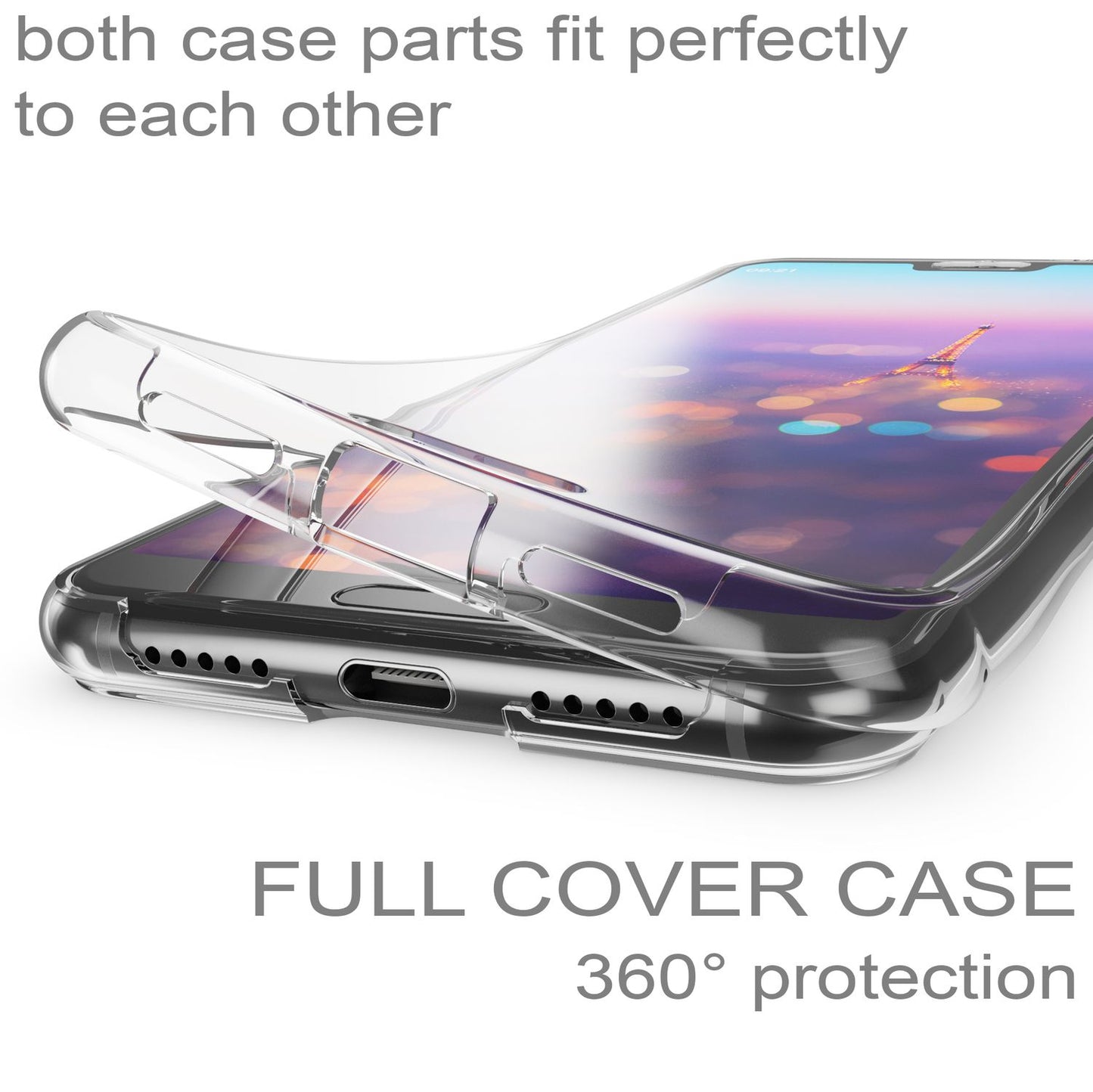 Huawei P20 360 Grad Handy Hülle von NALIA, Full Cover Rundum Bumper Etui Case