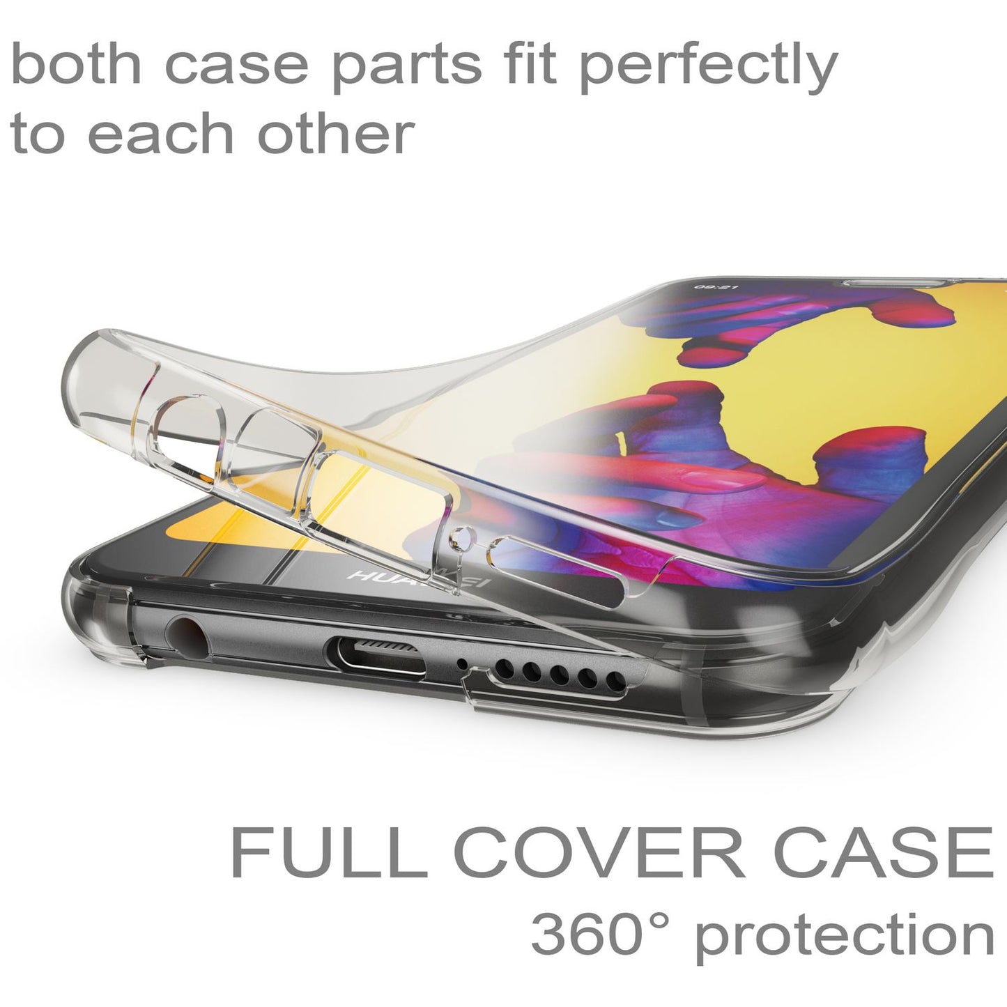 Huawei P20 Lite 360 Grad Handy Hülle von NALIA, Cover Etui Rundum Schutz Case