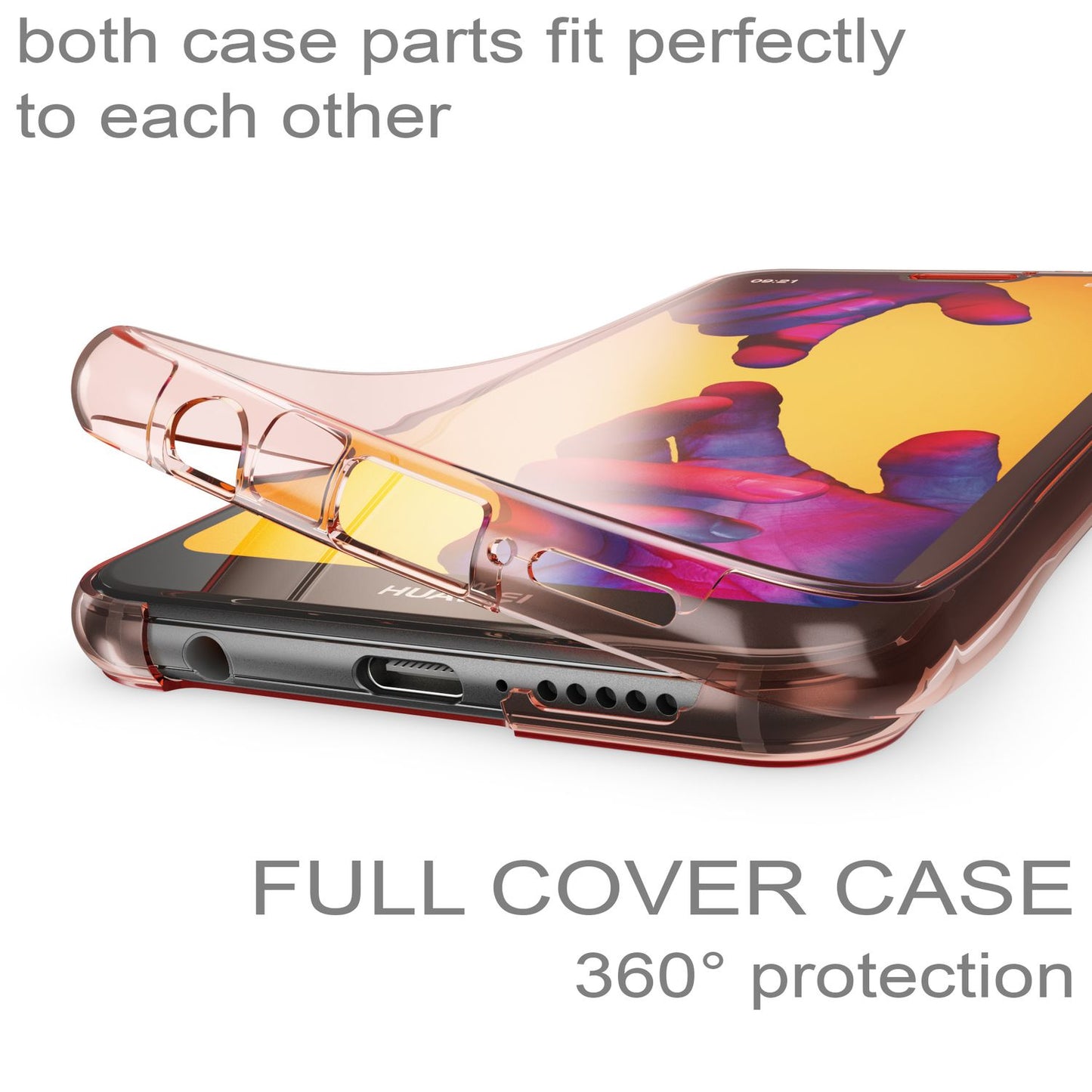 Huawei P20 Lite 360 Grad Handy Hülle von NALIA, Cover Etui Rundum Schutz Case