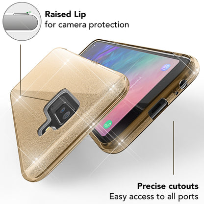 Samsung Galaxy A6 Plus Handy Hülle von NALIA, Glitzer Ultra-Slim Case Cover