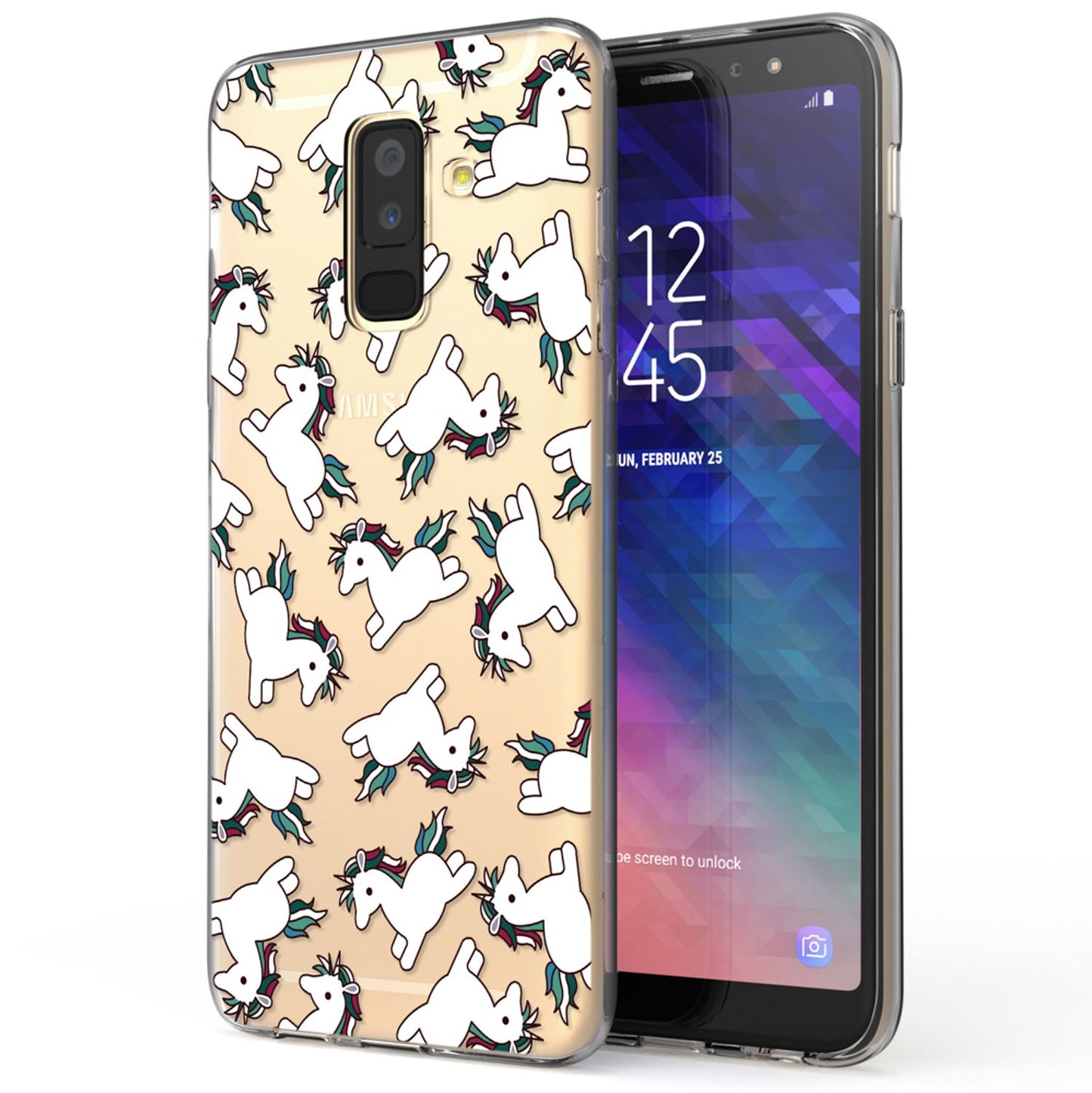 Samsung Galaxy A6 Plus Handy Hülle von NALIA, Silikon Motiv Case Schutz Cover