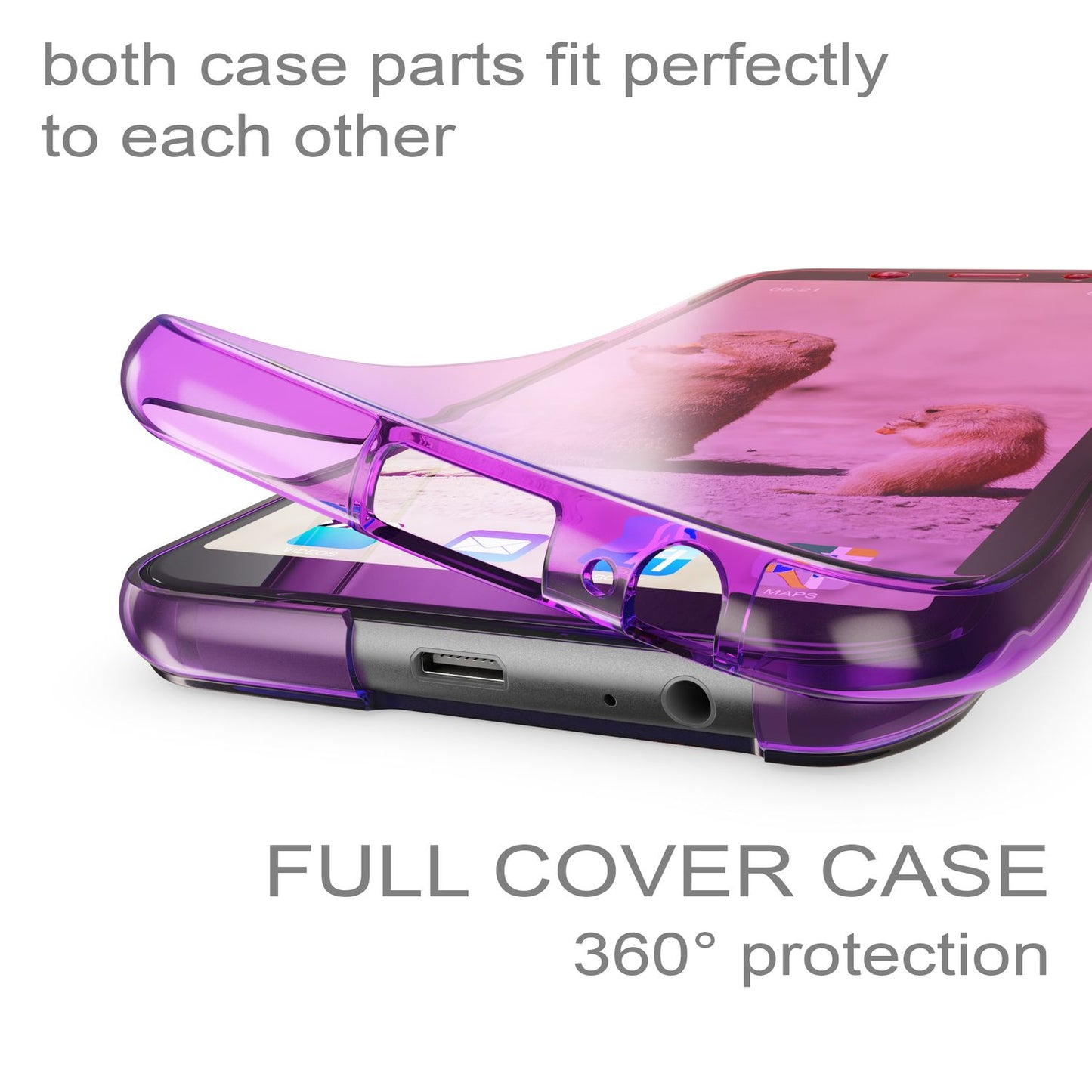 NALIA 360 Grad Handy Hülle für Samsung Galaxy A6, Full Cover Case Silikon Bumper