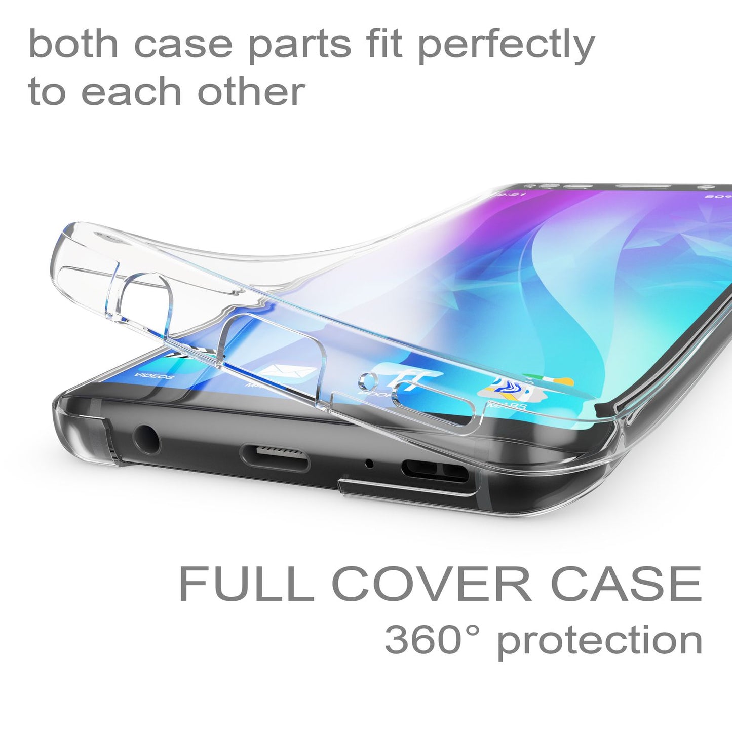 NALIA Glitzer Hülle 360 Grad für Samsung Galaxy S9, Handyhülle Full Cover Etui