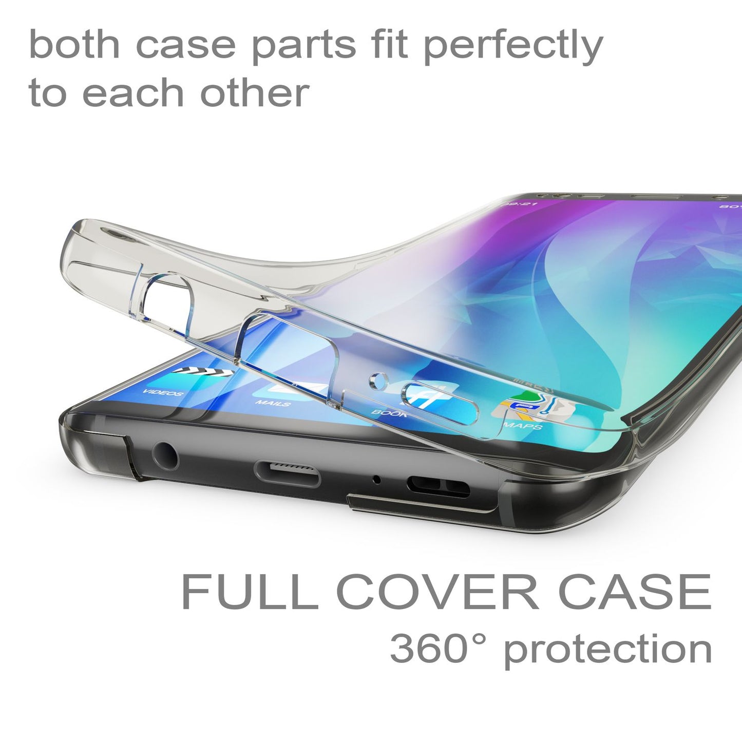 Samsung Galaxy S9 Plus Glitzer Handy Hülle 360 Grad von NALIA, Full Cover Case