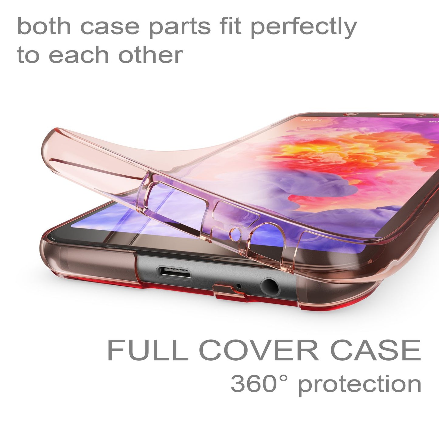 NALIA Glitzer Hülle 360 Grad für Samsung Galaxy A6 Plus, Handyhülle Full Cover