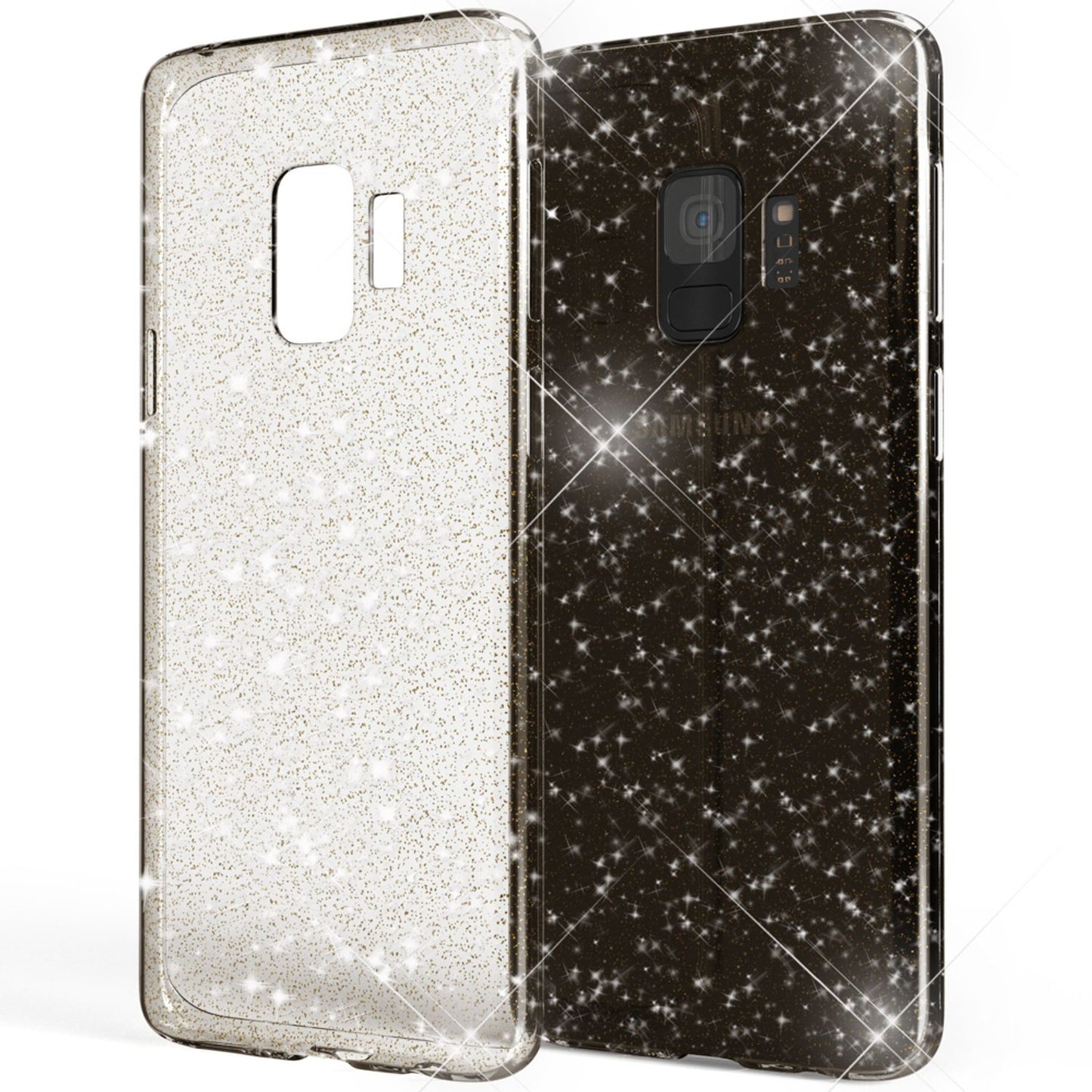 NALIA Glitter Handy Hülle für Samsung Galaxy S9, Glitzer Silikon Case Cover