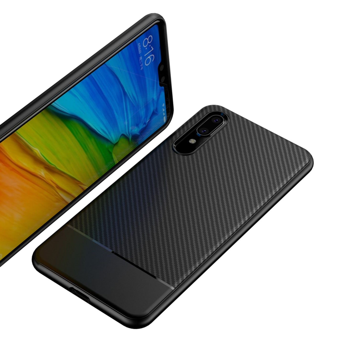 Huawei P20 Handy Hülle von NALIA, Slim Silikon Case Dünne Carbon Look Schutz