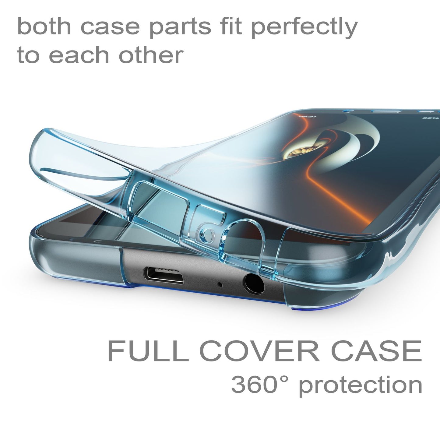 NALIA 360 Grad Handyhülle Samsung Galaxy J6, Hülle Full Cover vorne hinten Etui