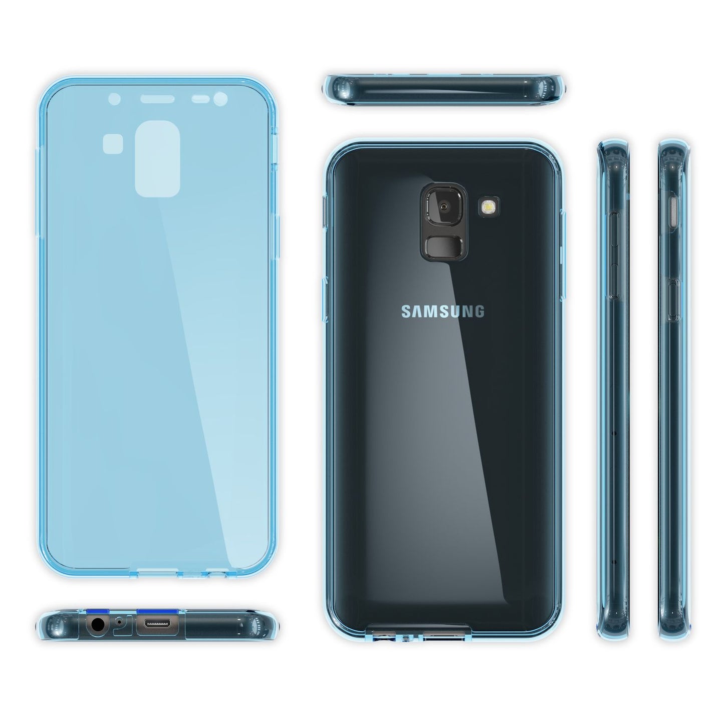 NALIA 360 Grad Handyhülle Samsung Galaxy J6, Hülle Full Cover vorne hinten Etui