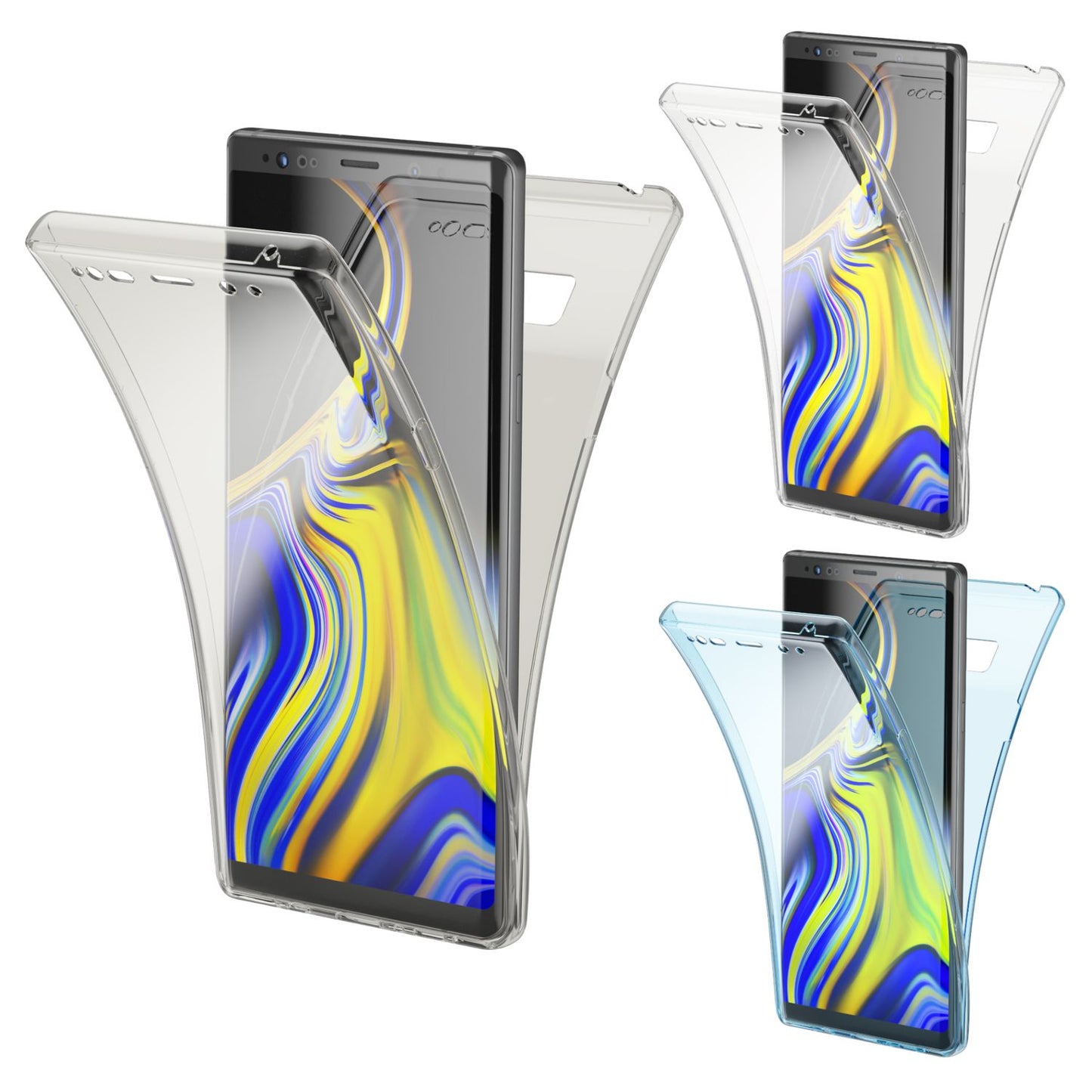 NALIA 360 Grad Handy Hülle für Samsung Galaxy Note 9, Rundum Cover Case Schutz