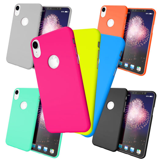 NALIA Handyhülle für Apple iPhone XR, Ultra-Slim Hülle Silikon Neon Case Cover