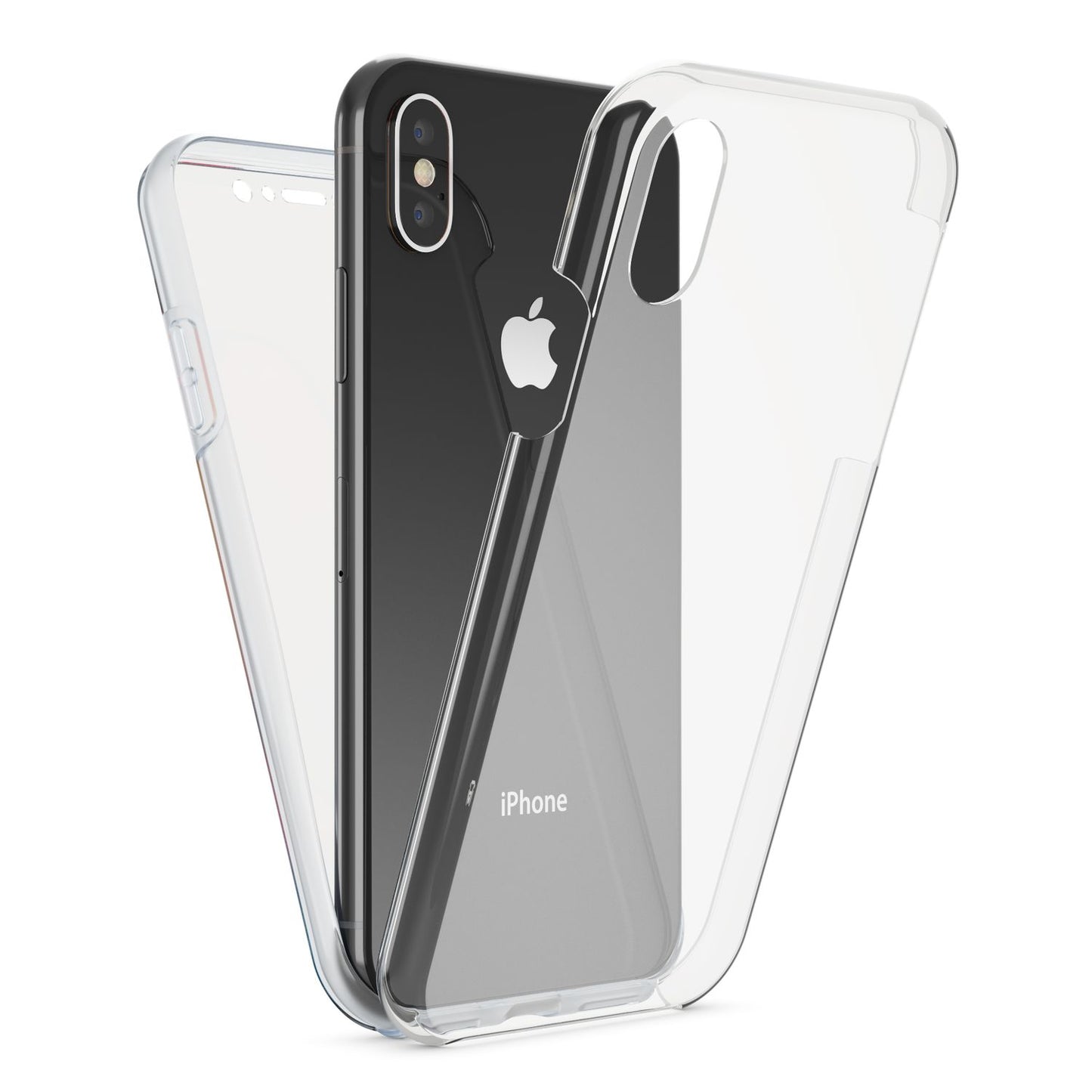 NALIA 360 Grad Handy Hülle für Apple iPhone X XS, Full Cover Case Rundum Bumper