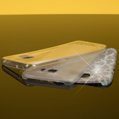 NALIA für SAMSUNG S7 EDGE Hülle Glitzer Silikon Cover Case Sparkle Leopard Grün