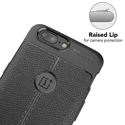OnePlus 5 Leder Look Handy Hülle von NALIA, TPU Silikon Cover Case Schutz Dünn