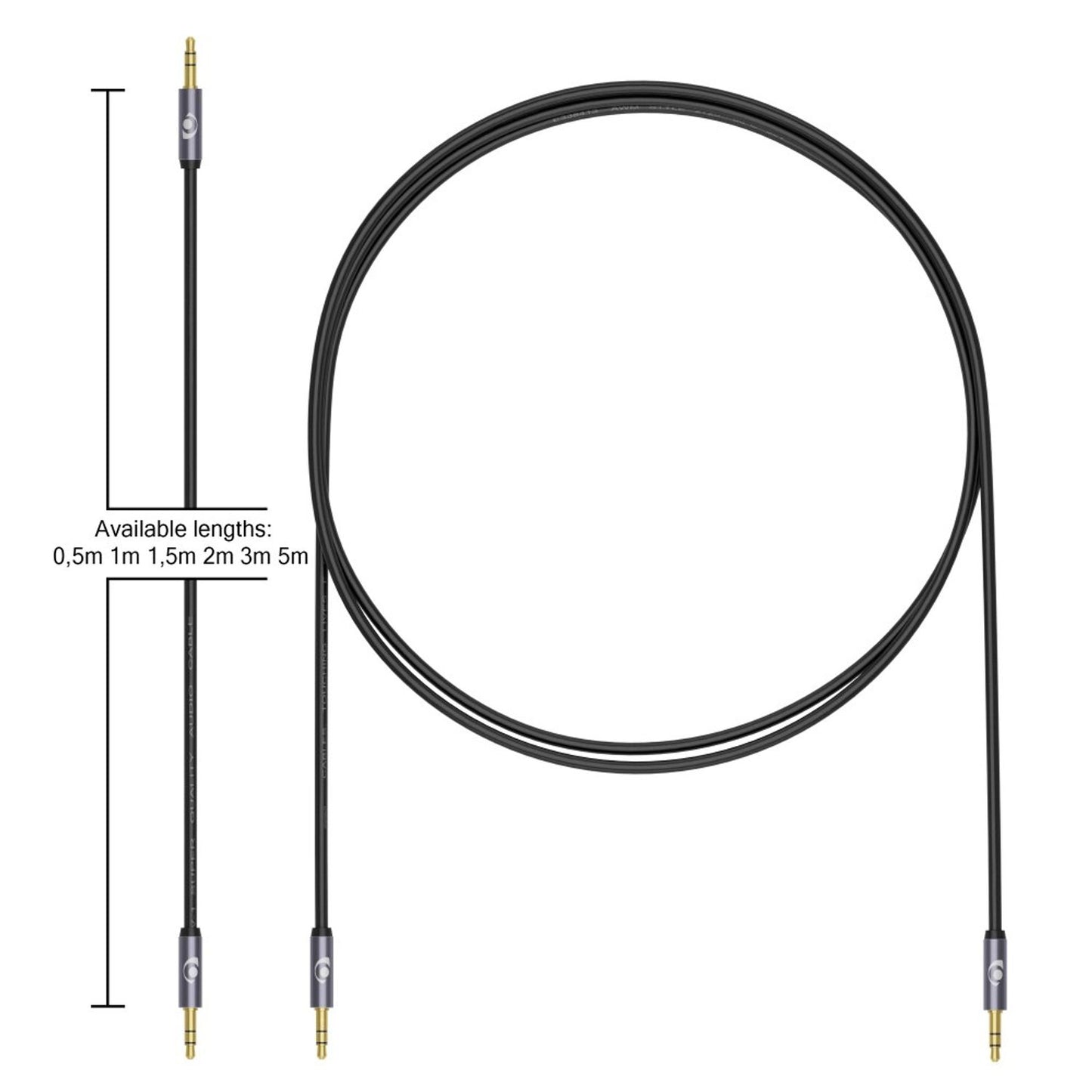 NALIA 2m Aux Kabel, Stereo-Kabel / Audiokabel / Klinkenkabel vergoldet, 3.5mm