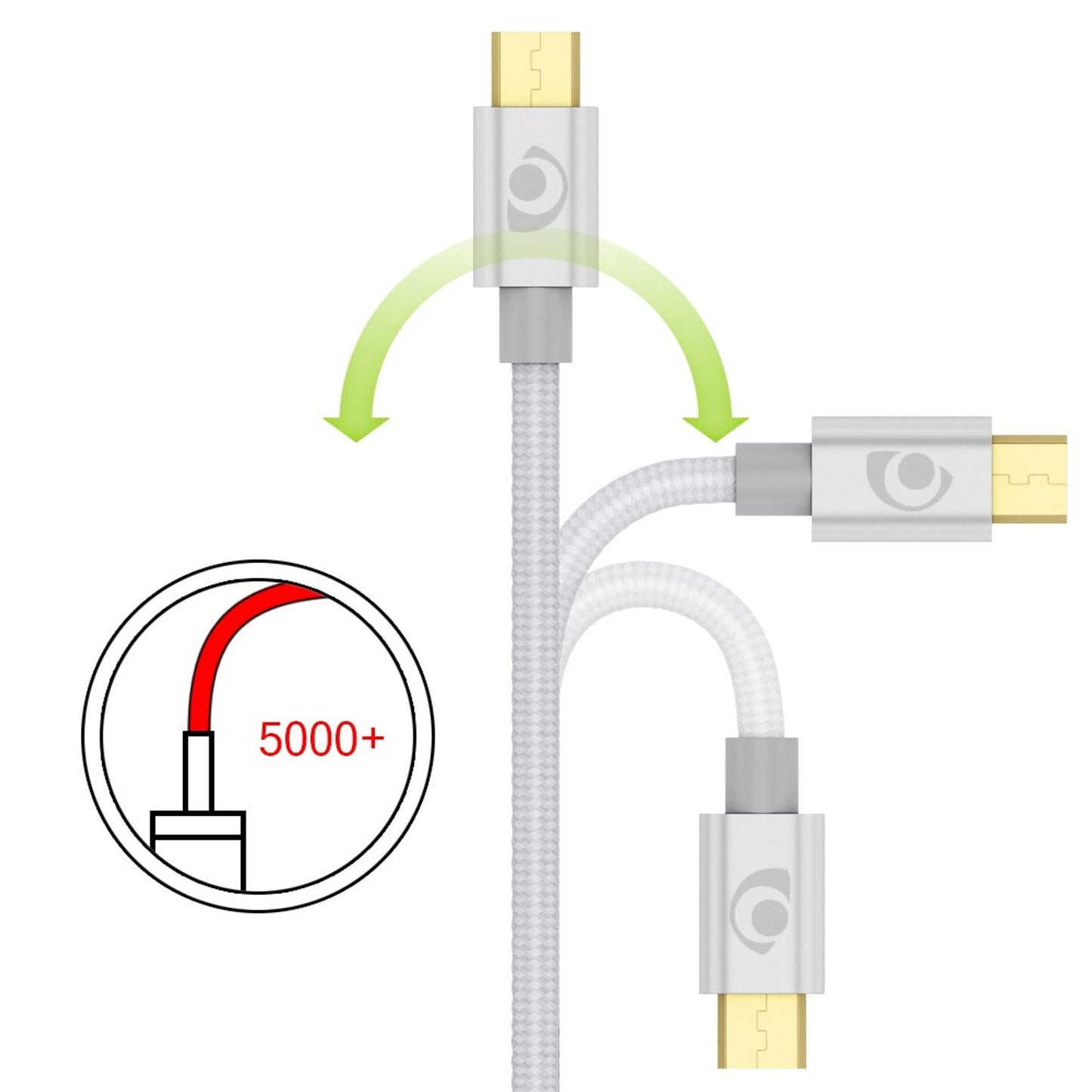 3m Micro USB Kabel von NALIA, Stabiles Sync Handy High Speed Ladekabel Datenkabel