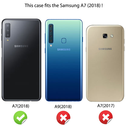 NALIA Handy Hülle für Samsung Galaxy A7 2018, Silikon Case Cover Bumper Etui
