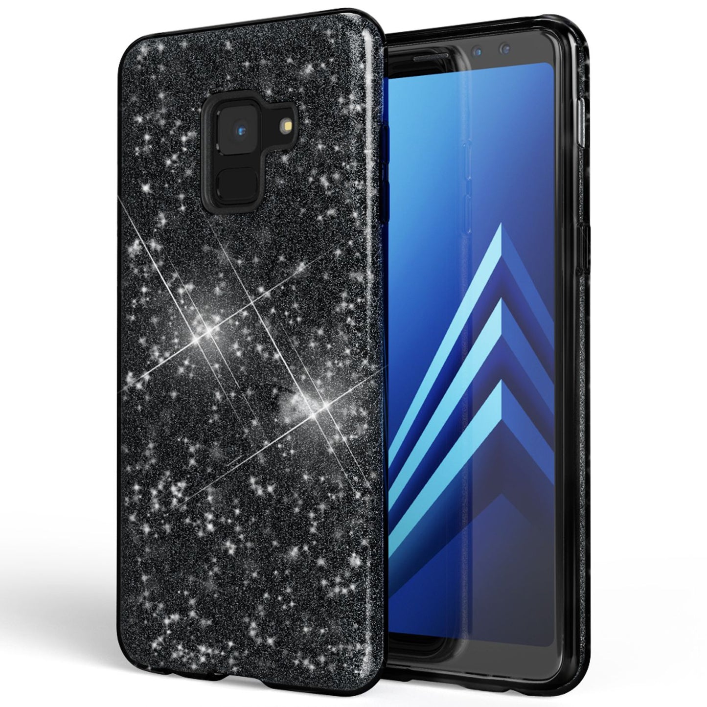 NALIA Hülle für Samsung Galaxy A8 (2018) Glitzer Handyhülle Slim Silikon Case