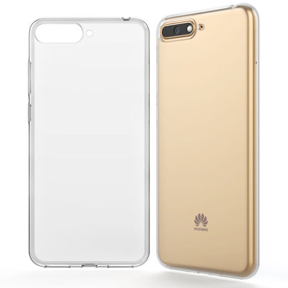 NALIA Handyhülle für Huawei Y6 2018, Hülle Soft Silikon Case Cover Crystal Clear