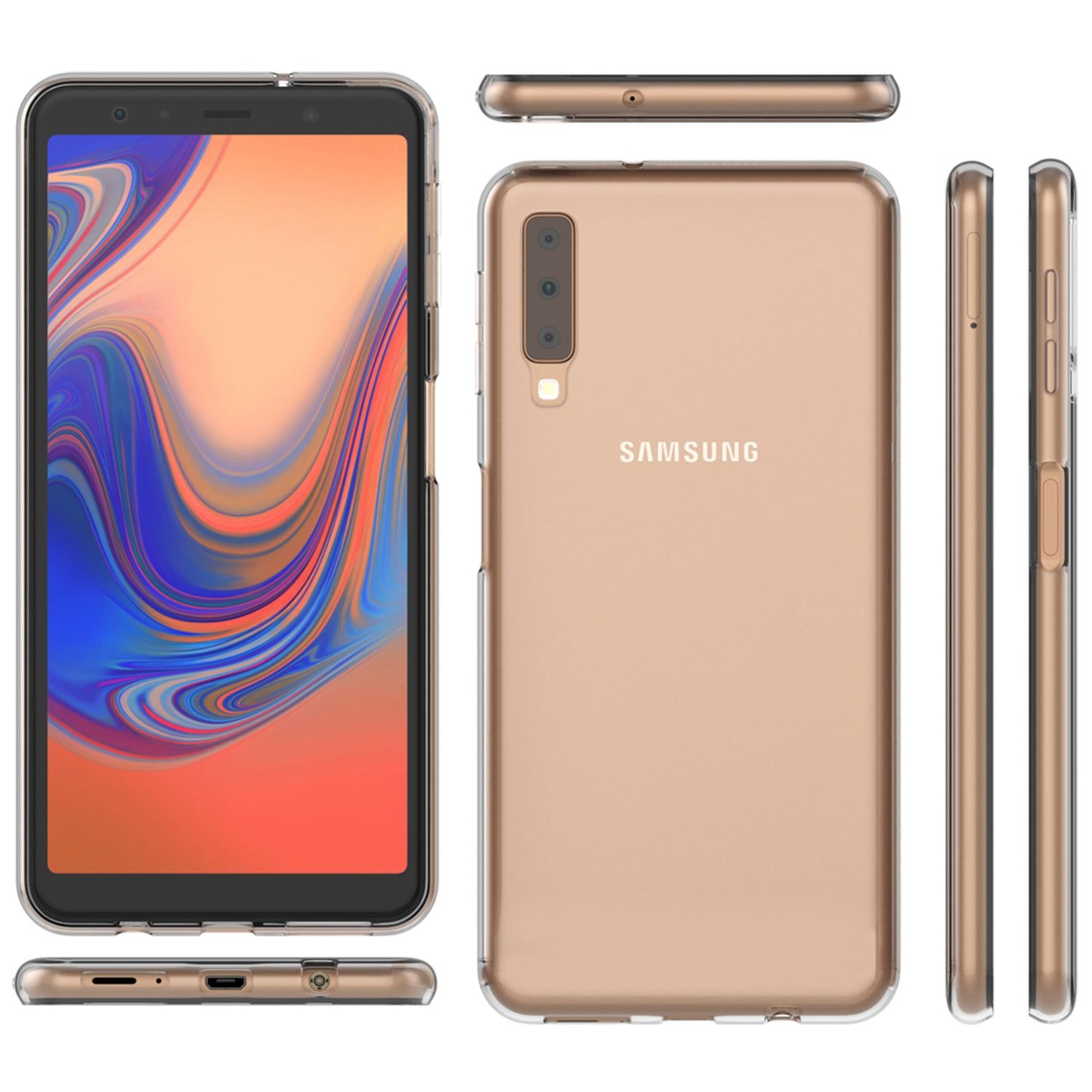 NALIA Handyhülle kompatibel mit Samsung Galaxy A7 (18), Hülle Silikon Case Cover