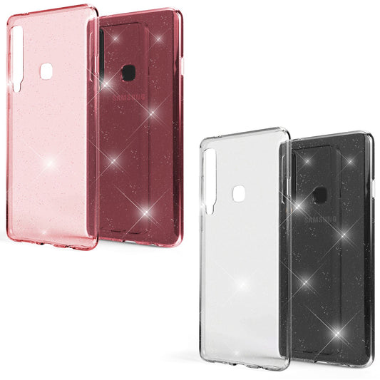 NALIA Glitter Hülle kompatibel mit Samsung Galaxy A9 2018, Glitzer Case Cover
