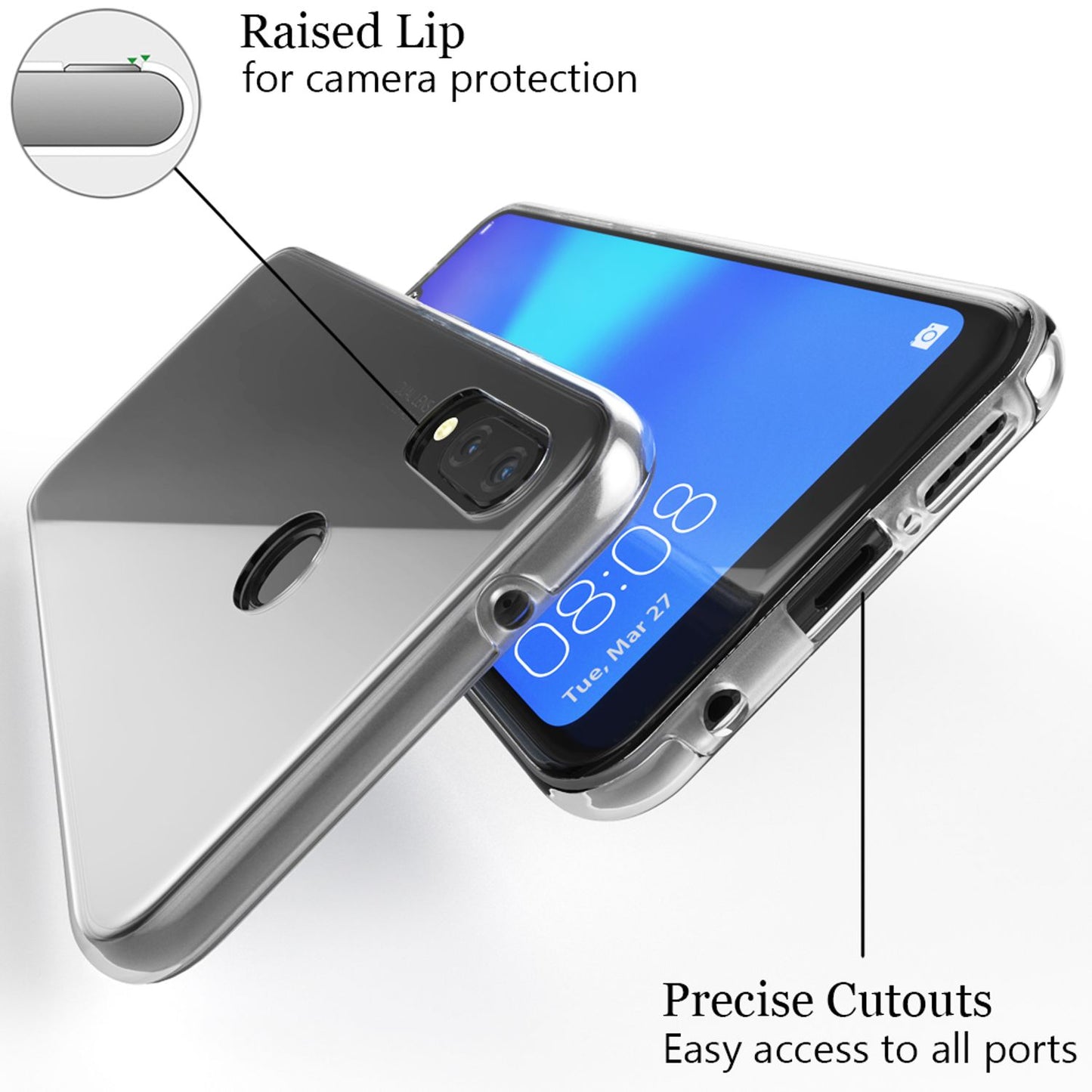 NALIA 360 Grad Handy Hülle für Huawei P20 Lite, Full Cover Case Rundum Bumper