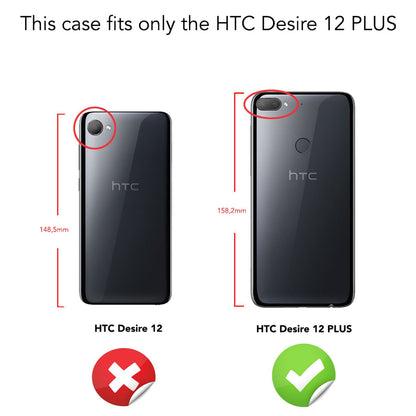 HTC Desire 12 Plus Leder Look Handy Hülle von NALIA Slim Silikon Case Cover Etui