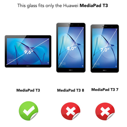 NALIA Schutzglas für MediaPad T3, 9H Glasfolie Tablet Schutzfilm Displayschutz