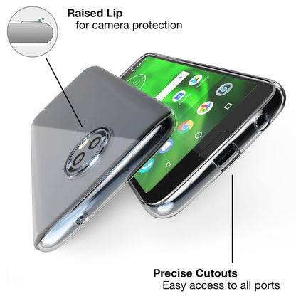 NALIA Hülle für Motorola Moto G6 Plus, Handyhülle Slim Silikon Case Cover Clear