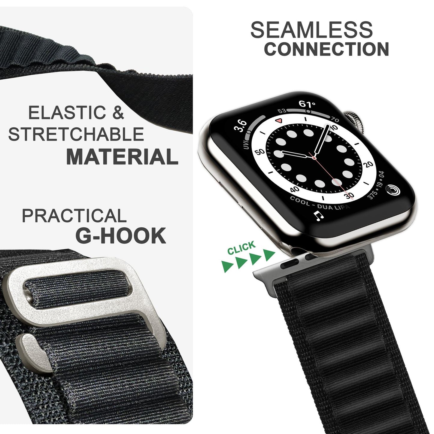 Alpine Armband für Apple Watch Ultra/SE/8/7/6/5/4/3/2/1, 42 44 45 49mm