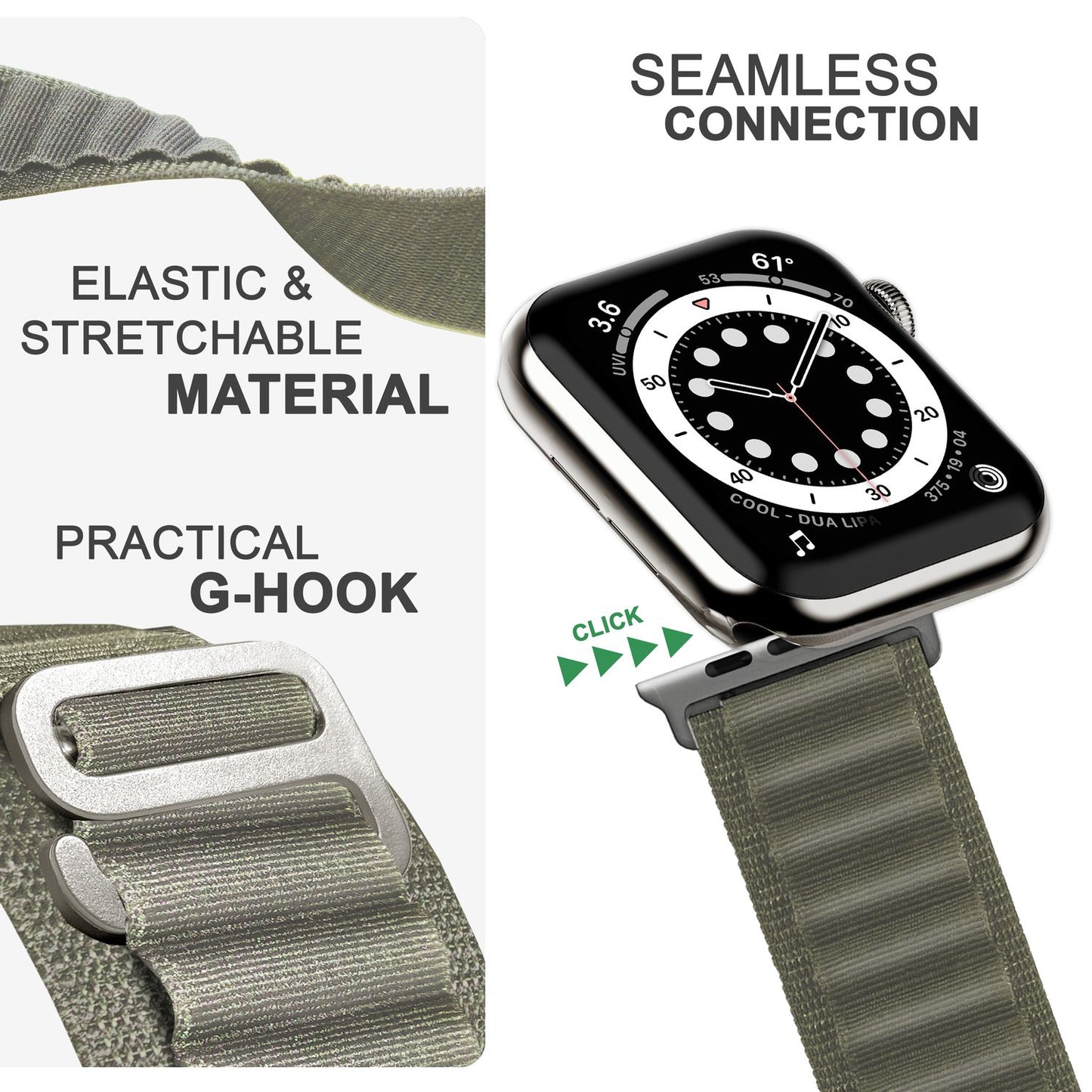 Alpine Armband für Apple Watch Ultra/SE/8/7/6/5/4/3/2/1, 42 44 45 49mm