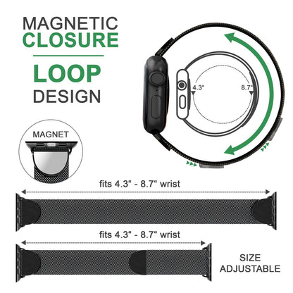 Milanaise Metall Armband für Apple Watch SE/8/7/6/5/4/3/2/1, 38/40/41mm