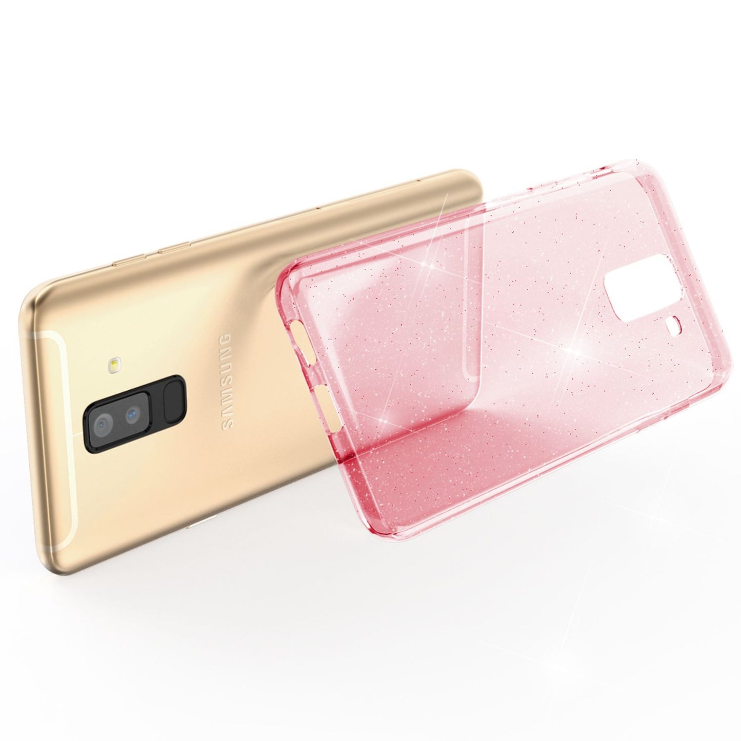 NALIA Glitter Hülle kompatibel mit Samsung Galaxy A6 Plus, Glitzer Silikon Case