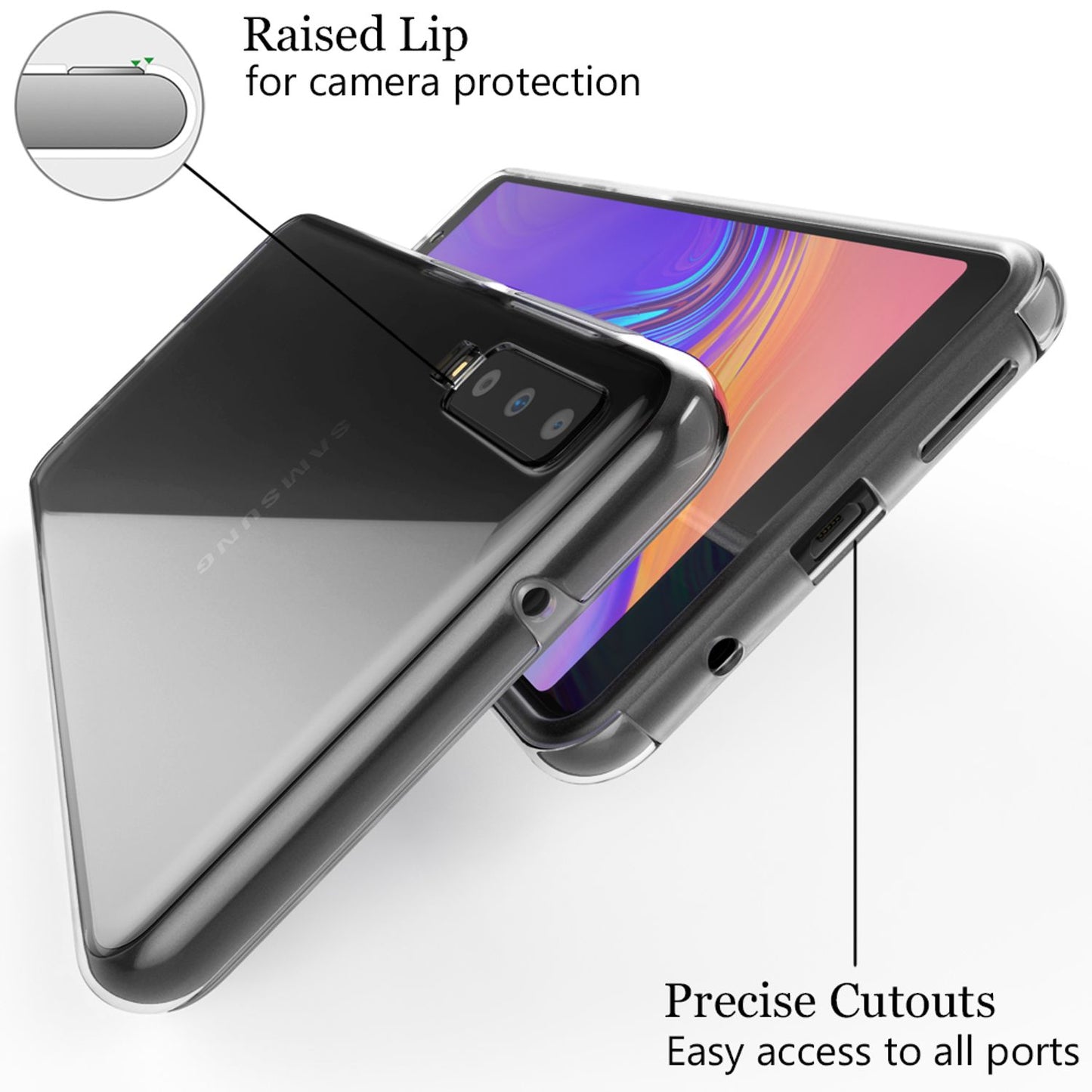 NALIA 360° Handy Hülle für Samsung Galaxy A7 (2018), Full Cover Rundum Schutz