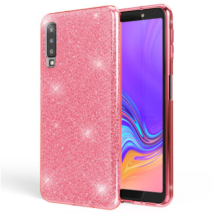 NALIA Glitzer Handyhülle für Samsung Galaxy A7 2018, Handyhülle Ultra Slim Back Case