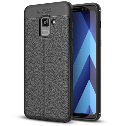 Samsung Galaxy A8 Plus 2018 Leder Look Handy Hülle von NALIA Silikon Cover Case