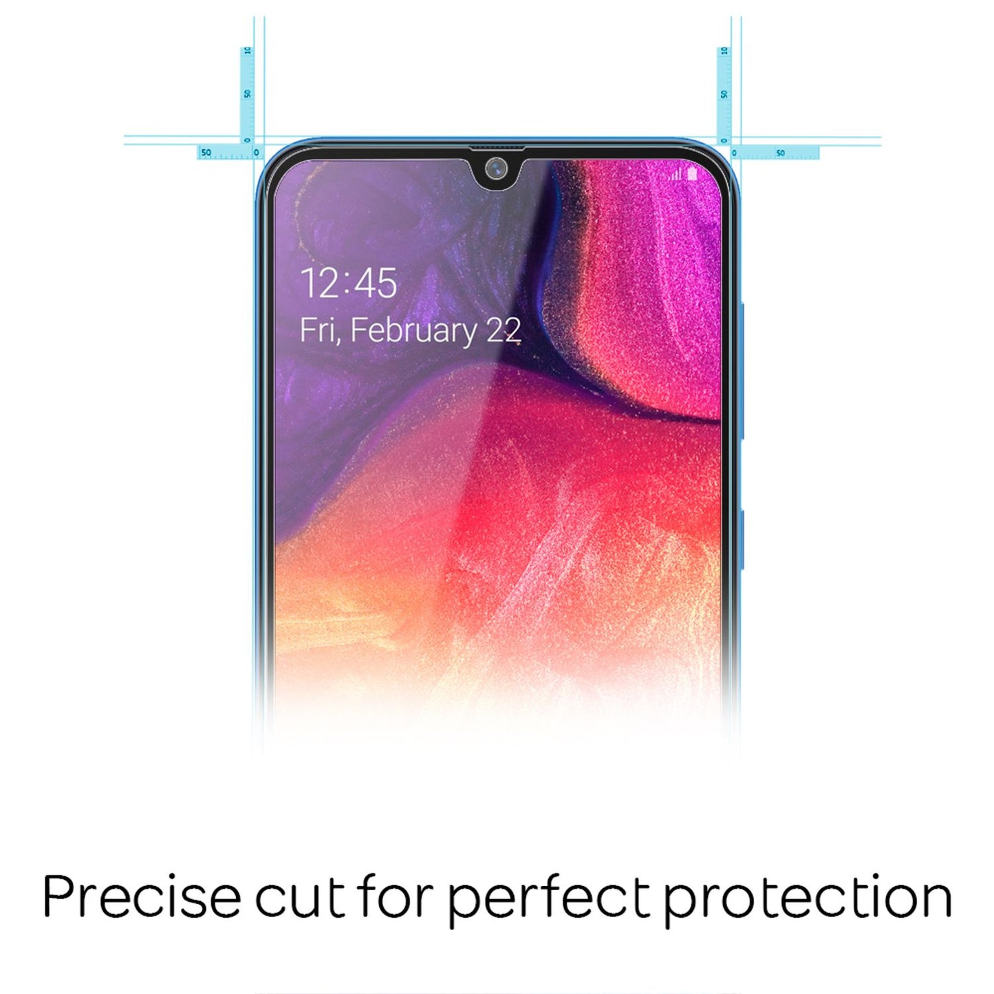 NALIA 2x Schutz Glas für Samsung Galaxy A50, 9H Full Cover Display Panzer Folie