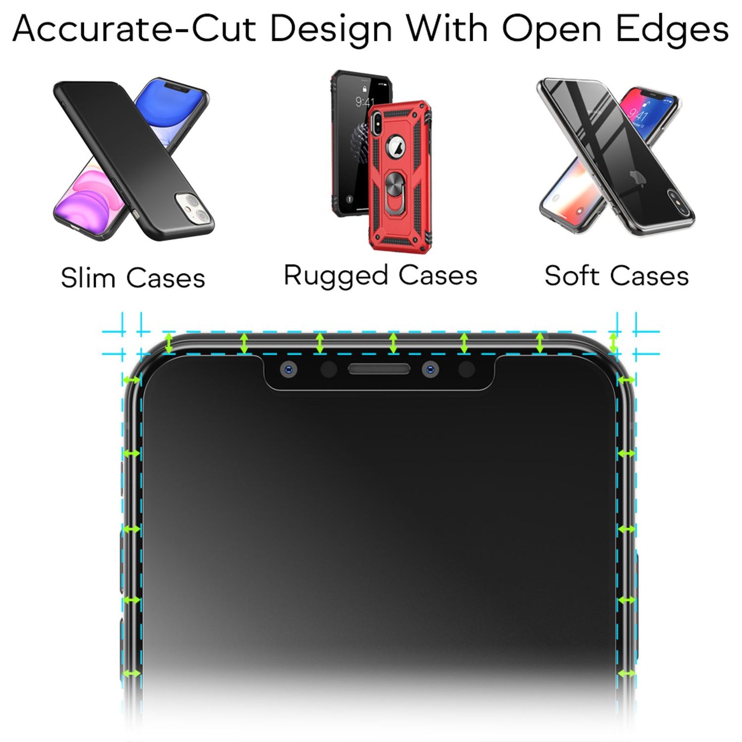 NALIA (2x) Schutzglas & Applikator - Set für iPhone 11 Pro / X / Xs, Handyschutz